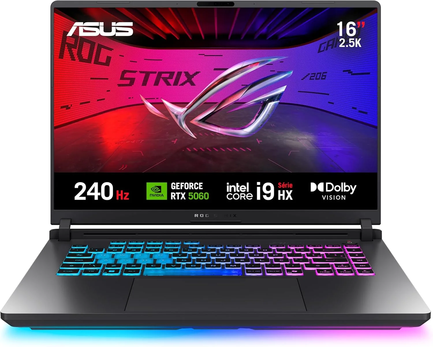 Notebook ASUS ROG Strix G16, Intel Core i9, RTX 5060, 16 GB, 512 GB SSD W11 Home, 16.0, Eclipse Gray - G615JMR-S5001W — foto 1
