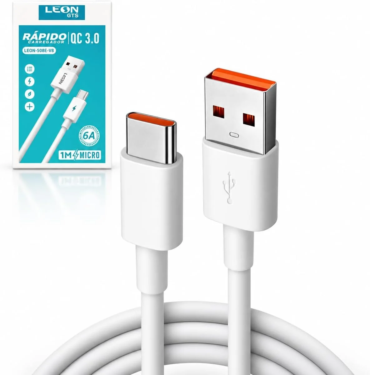 Cabo Tipo C USB C 3.0 e 6A - Reforçado para Carregamento Turbo Rápido com Transferência de Dados Estável E Original Compatível com Controle Vários Dispositivos Leve Flexível Resistente 1M — foto 1