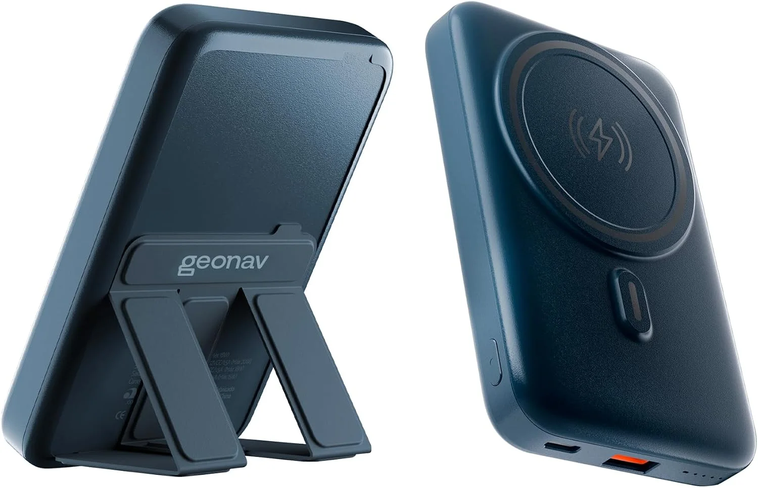 Geonav Power Bank, Carregador Portátil Universal por Indução 10.000mAh, Carregamento rápido, Suporte Dobrável, Compatível com MagSafe, PB10MAGSG, Cinza — foto 3
