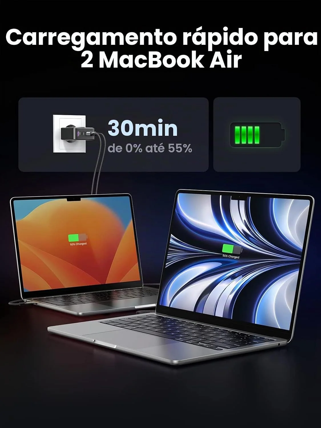 Ugreen USB-A3USB-C 100W GaN Tech Fast Charger EU Black CD226 — foto 3