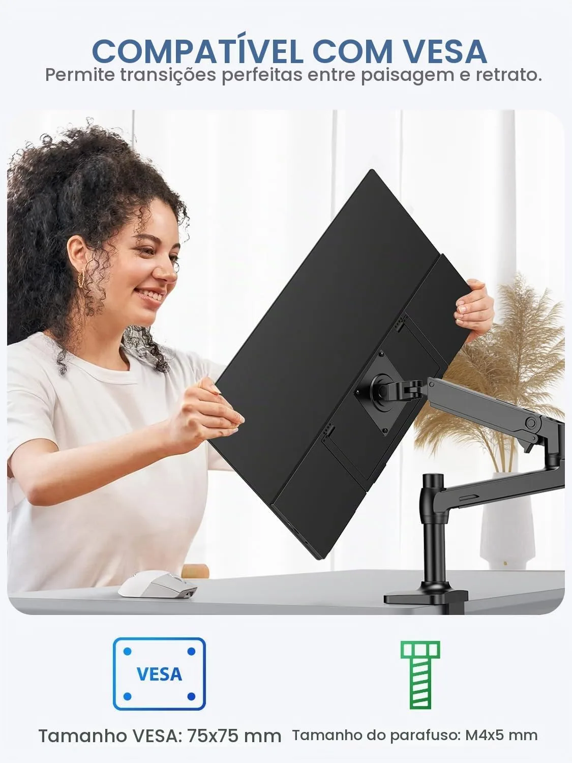 UPERFECT Monitor Portátil 21,5 120Hz com Suporte e VESA, Tela Externa FHD para Jogos, HDMI  USB-C, Compatível com LaptopSteam -DeckMac-BookTelefone — foto 5