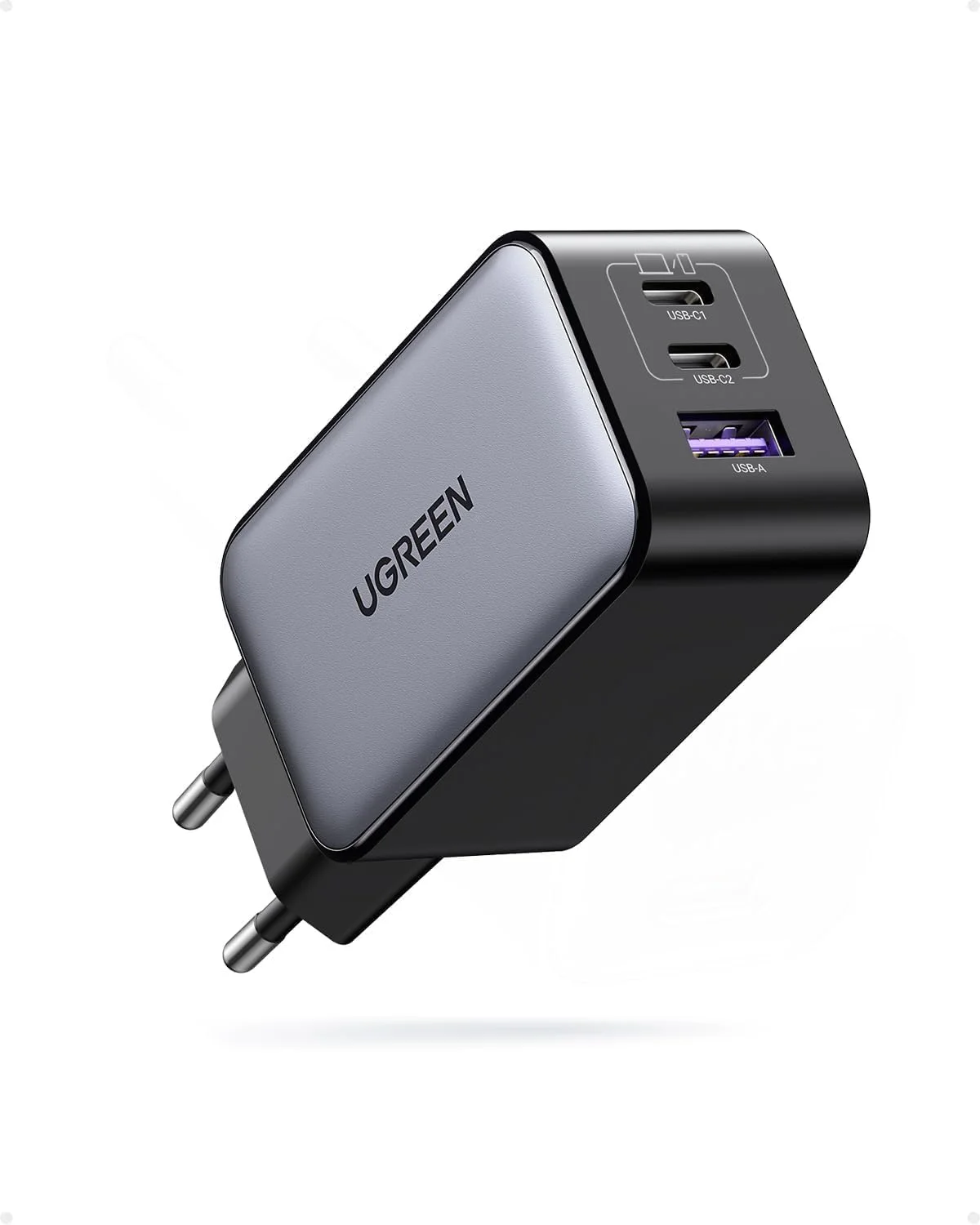 UGREEN Carregador 65W USB C - Fonte de Alimentação USB Tipo C - Carregador de 3 Portas - PD Rápido GaN - Suporta 20W USB C - Compatível com MacBook ProAir, iPhone 15141311 iPad, Samsung, XiaoMi — foto 1