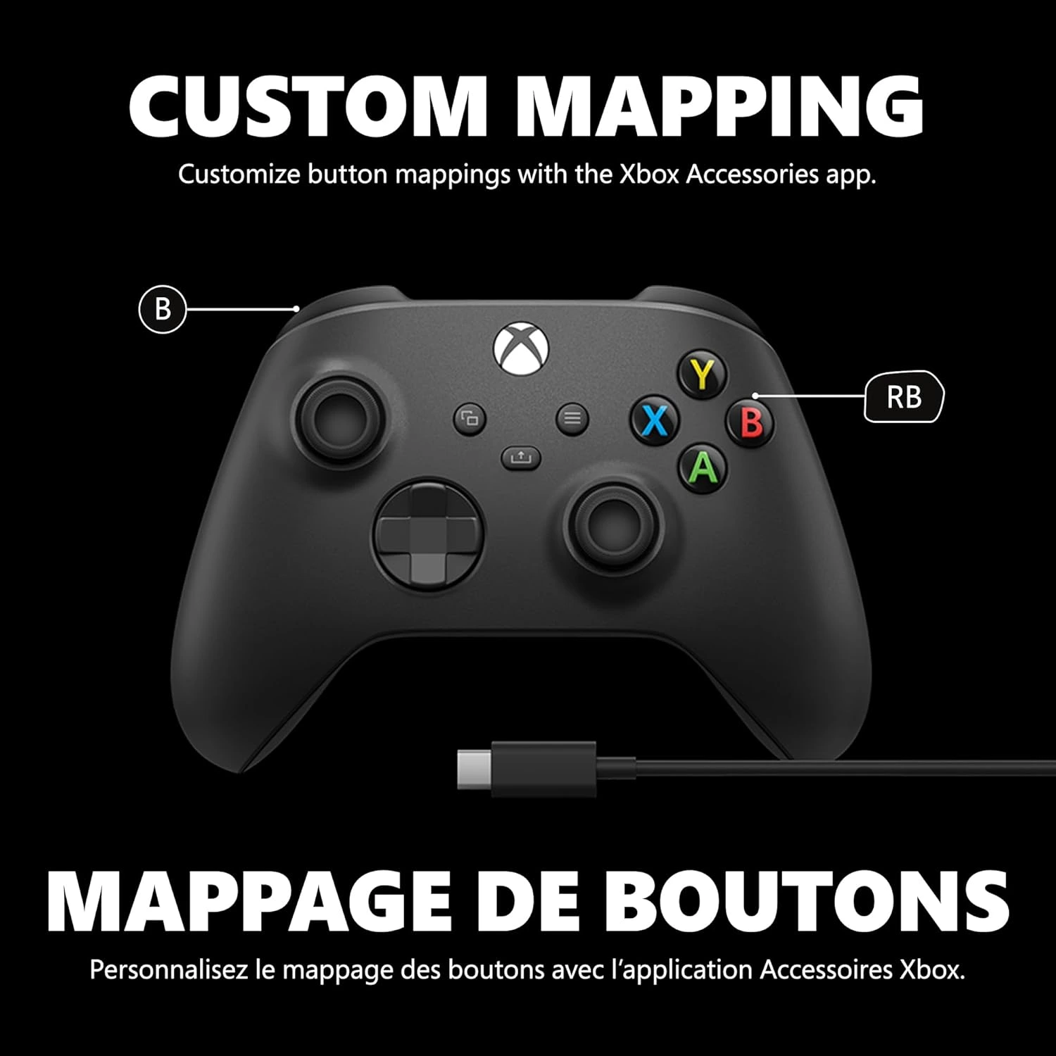 Controle Sem Fio Xbox com cabo Usb-C- Preto — foto 5