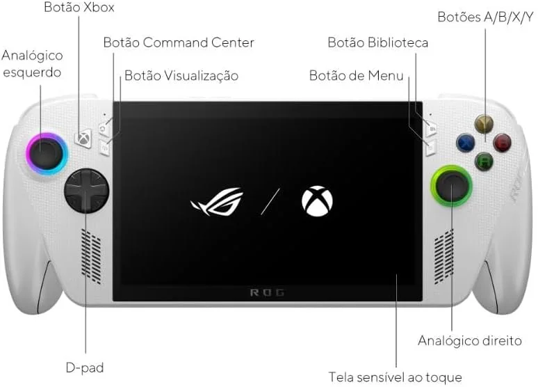 ROG Xbox Ally Console Portátil Tela 7 Touchscreen 120Hz, AMD Ryzen Z2A 2 GHz, 16 GB RAM, 512 GB SSD, Windows 11 Home - White - RC73YA-NH003W — foto 3