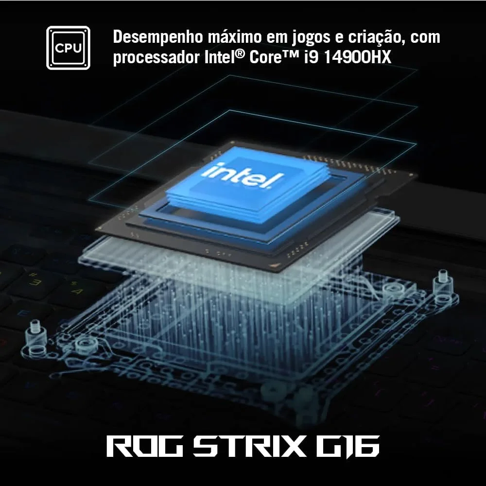 Notebook ASUS ROG Strix G16, Intel Core i9, RTX 5060, 16 GB, 512 GB SSD W11 Home, 16.0, Eclipse Gray - G615JMR-S5001W — foto 2