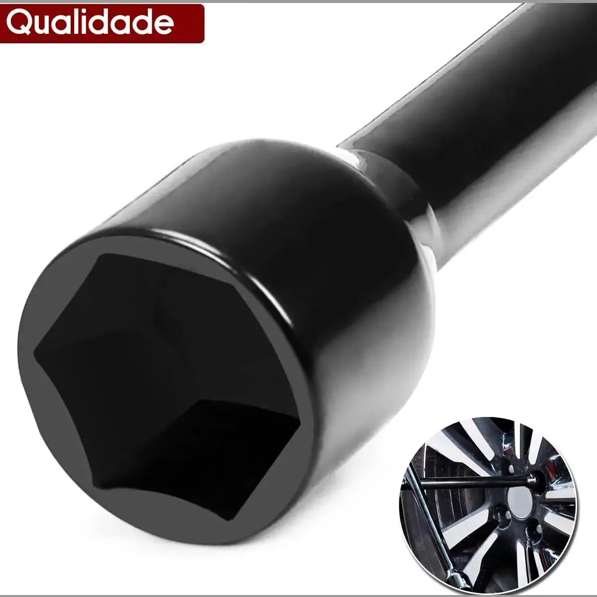 Chave de Roda Cruz Universal Automotiva 17 x 19 x 21 x 23 mm, 4 Bocas em Aço Carbono Reforçado, 14 Polegadas, Chave Cruzada para Carro, Troca de Pneus, Porcas e Rodas Automotivas Formato Estrela — foto 5