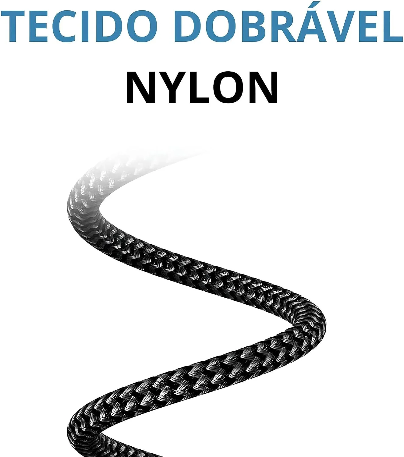 Cabo USB-C Tipo C Turbo 60W Premium Ultra Rápido Nylon Trançado e Reforçado Android e Iphone Notebook Tablet Carregamento Transferência de Dados — foto 3