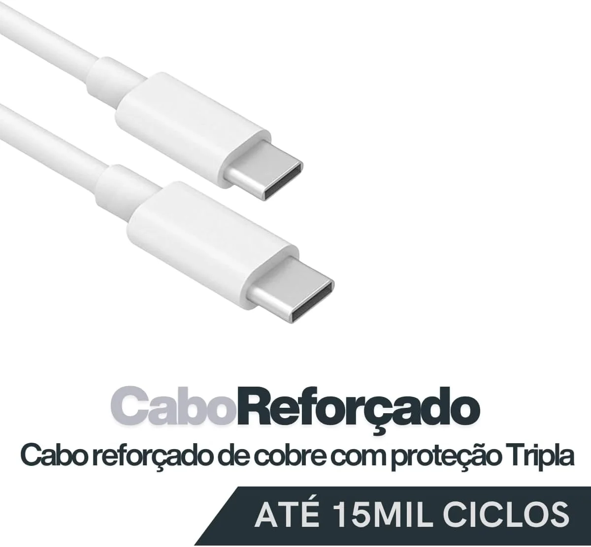Carregador Super Turbo 120W Dual Port - USB-C Tipo-C e USB-A - Compatível com iPhones, Motorola, Xiaomi, Samsung e mais. Cabo USB-C. Ultra rápido Premium — foto 3