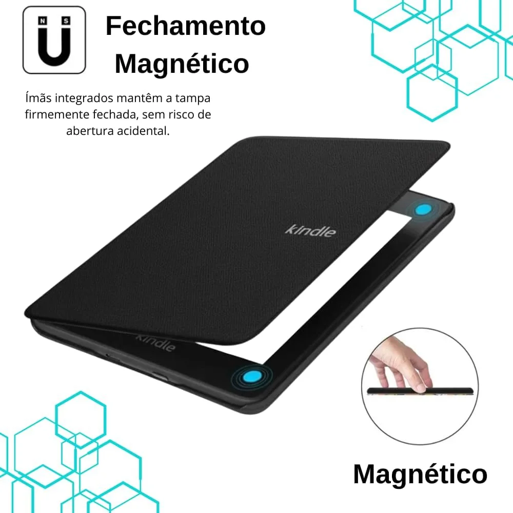 Capa Para Kindle 11ª Geração 2024 e 2022 (C2V2L3 e RS23CV) 6 Polegadas Sistema de Hibernação - Fechamento Magnético — foto 3