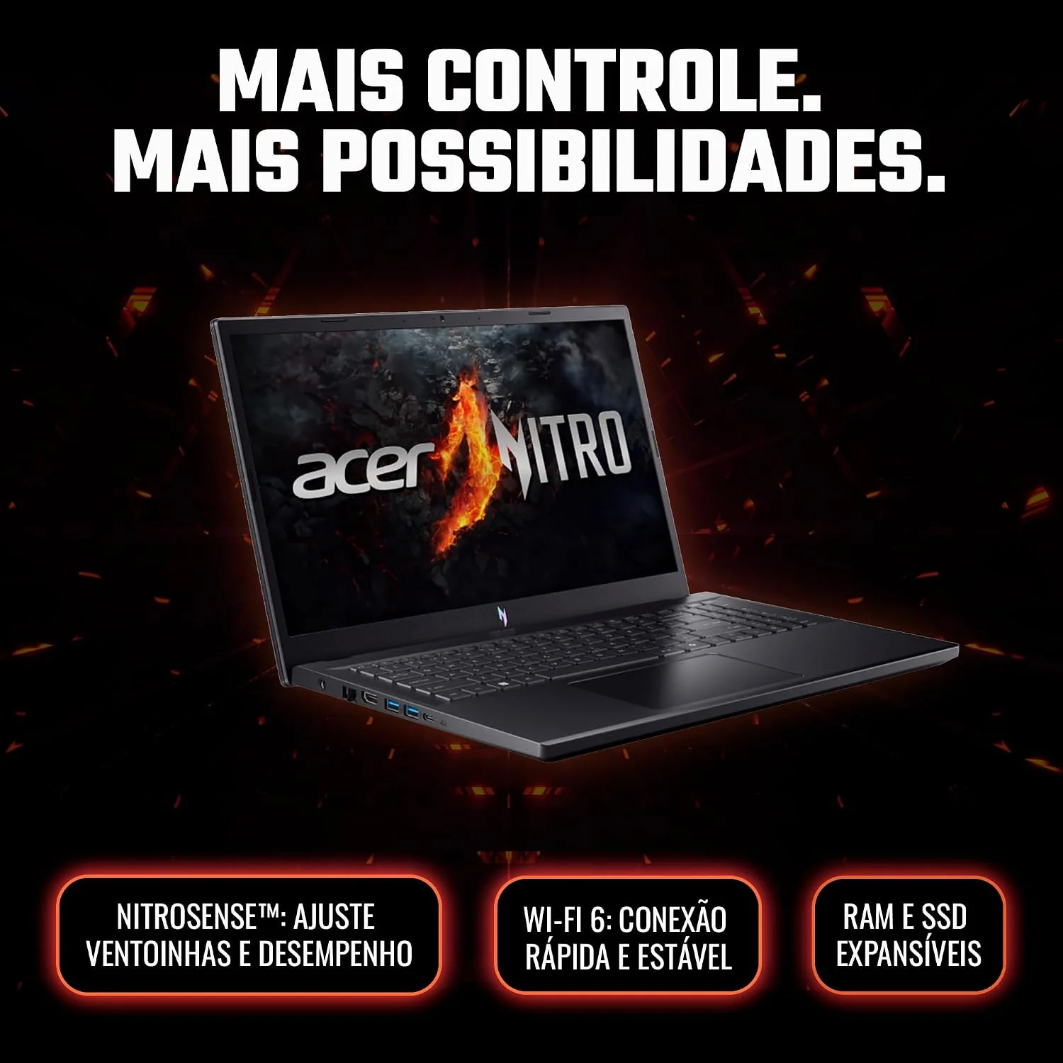 Acer Nitro V 15 Notebook Gamer 15.6 AMD Ryzen 7 RTX 4050 32GB RAM — foto 4
