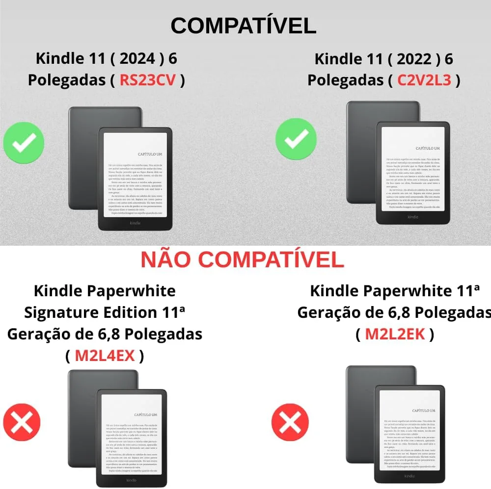 Capa Para Kindle 11ª Geração 2024 e 2022 (C2V2L3 e RS23CV) 6 Polegadas Sistema de Hibernação - Fechamento Magnético — foto 2