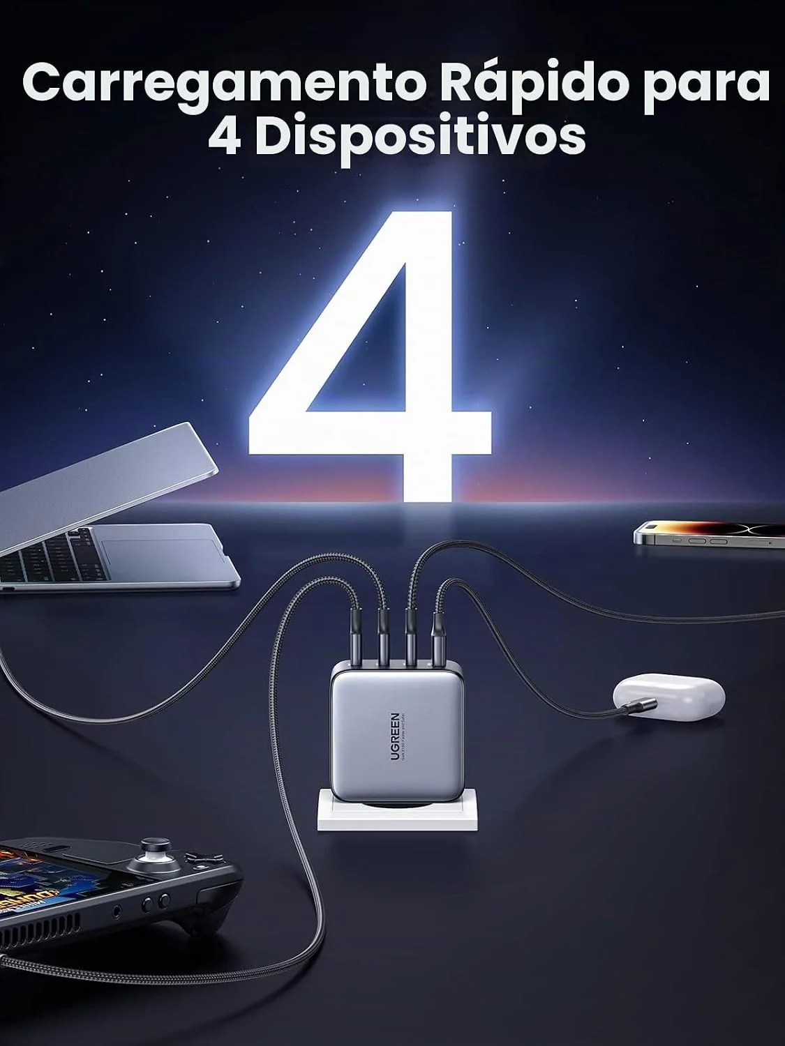 Ugreen USB-A3USB-C 100W GaN Tech Fast Charger EU Black CD226 — foto 4