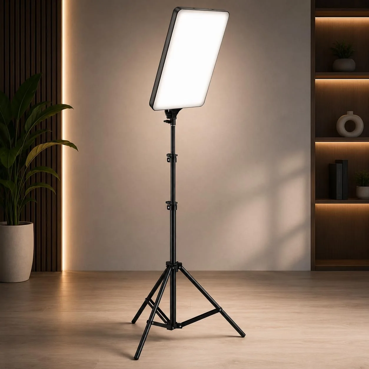 Painel de Luz LED Profissional 16 com Tripé 2.1M Ajustável para Foto, Vídeo, Streaming, Maquiagem e Gravação de Conteúdo — foto 1