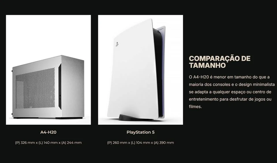 Gabinete Lian Li A4-H20 Menor Gabinete do Mundo Mini-ITX do mundo e não vende no BRASIL — foto 3