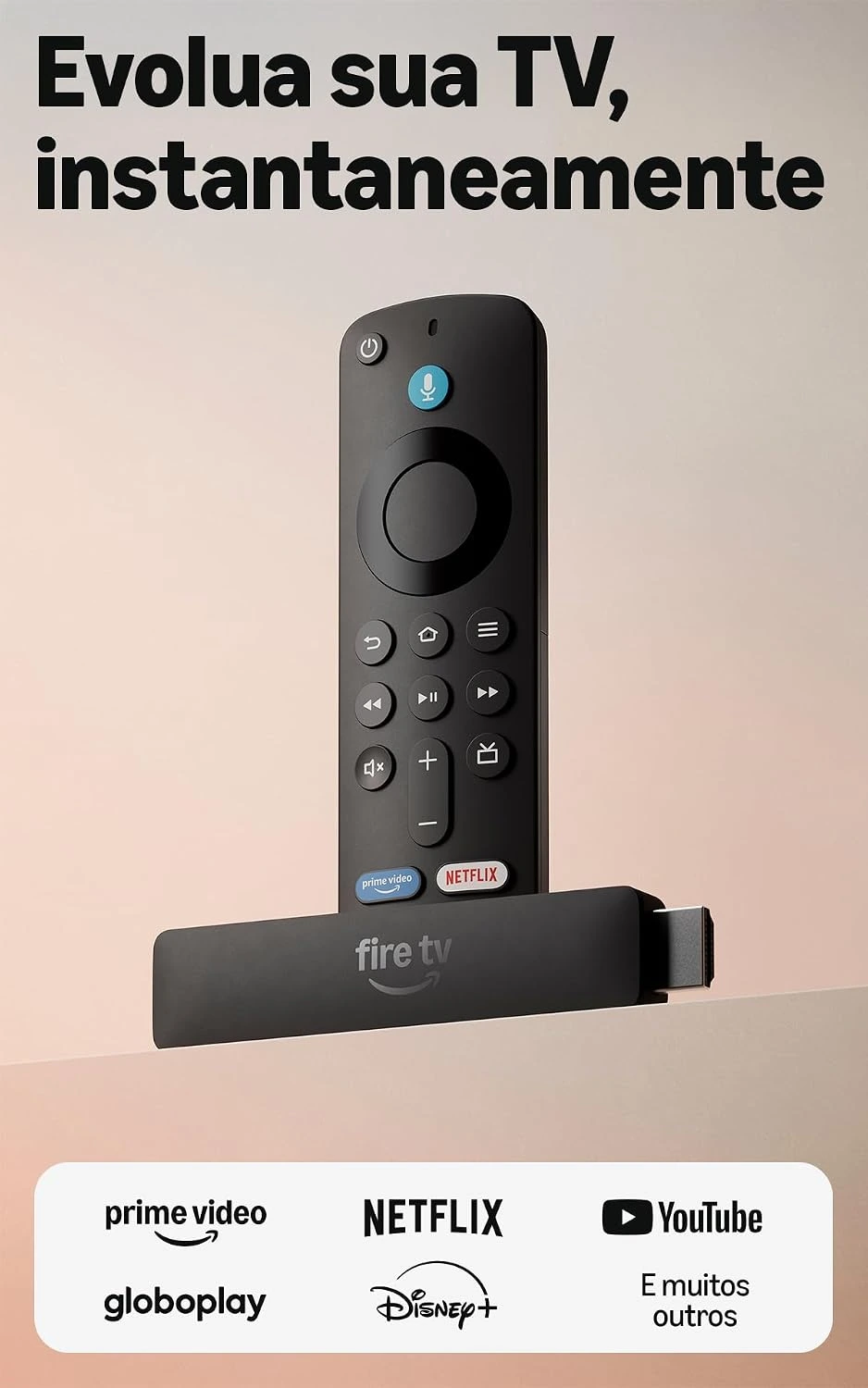 Amazon Fire TV Stick HD (modelo mais recente), Controle Remoto por Voz com Alexa, alimentado pela TV, com configuração simples e Acesso Antecipado à Alexa