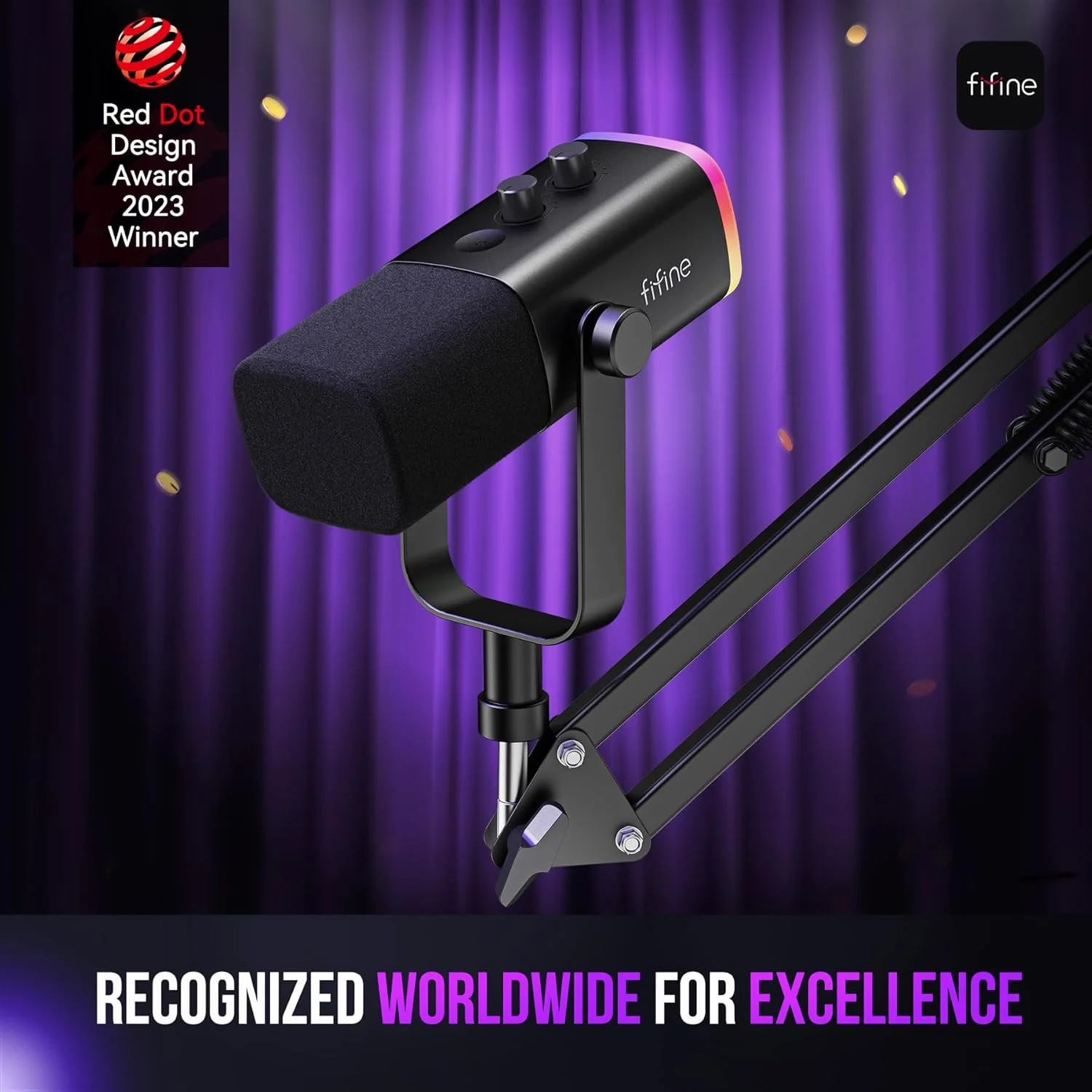 FIFINE AM8T conjunto de microfone para jogos XLRUSBpara PC Podcasting — foto 2