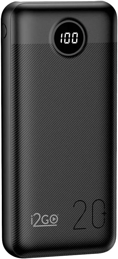 I2GO, Carregador Portátil (Power Bank) Ultra Rápido 20000mAh, Power Delivery 20W, 2 Saídas USB  1 SaídaEntrada USB-C, Preto, i2GO PRO — foto 1