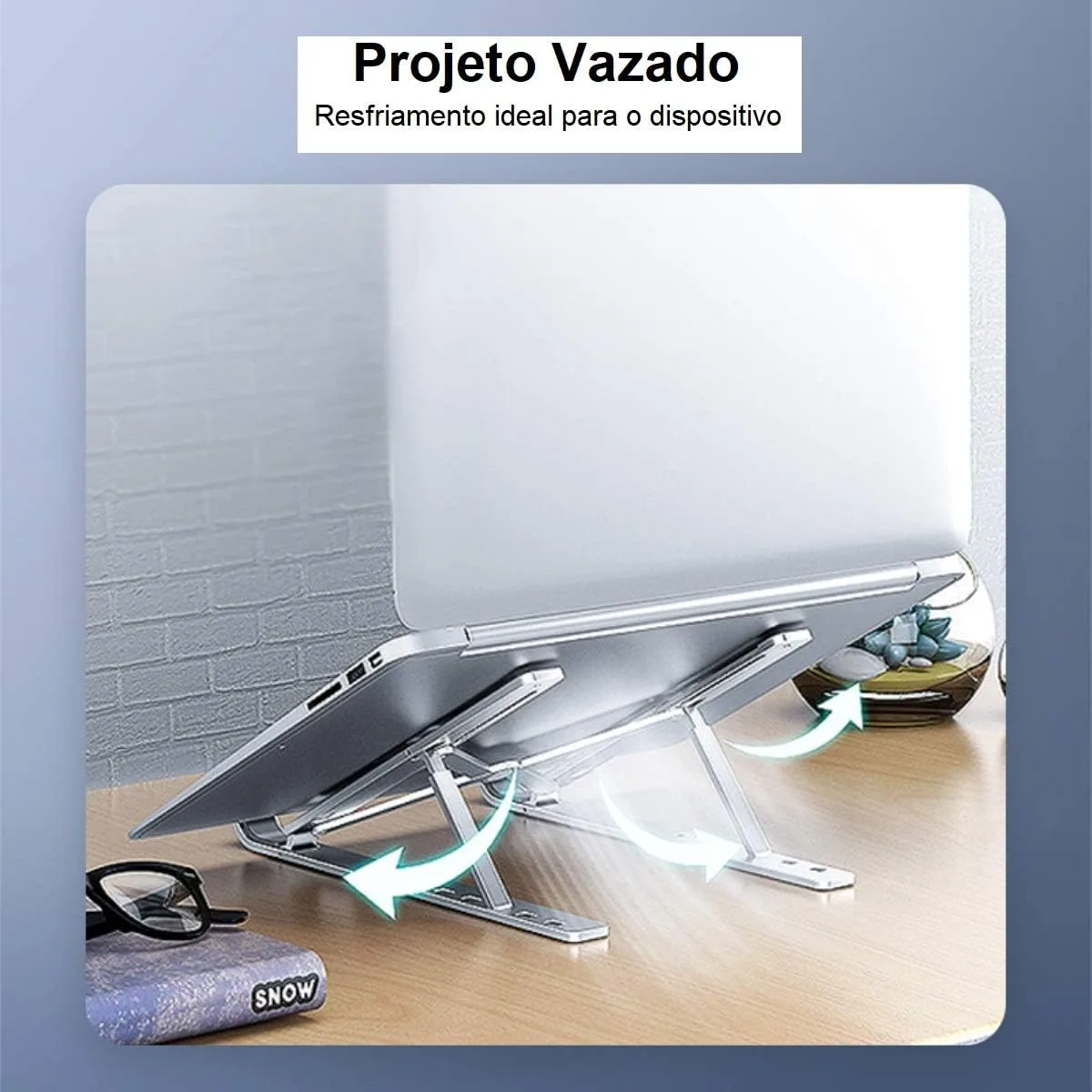 Suporte Para Notebook E MacBook em Alumínio com Altura Ajustável — foto 2