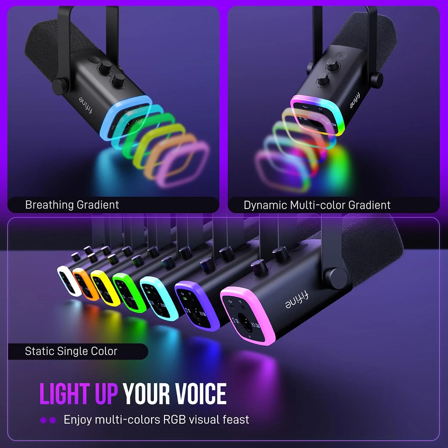 FIFINE AM8T conjunto de microfone para jogos XLRUSBpara PC Podcasting — foto 5
