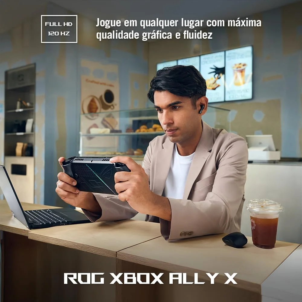 ROG Xbox Ally X Console Portátil Tela 7 Touchscreen 120Hz, AMD Ryzen AI Z2 Extreme, 24 GB RAM, 1 TB SSD, Windows 11 Home - Black - RC73XA-NH012W — foto 3