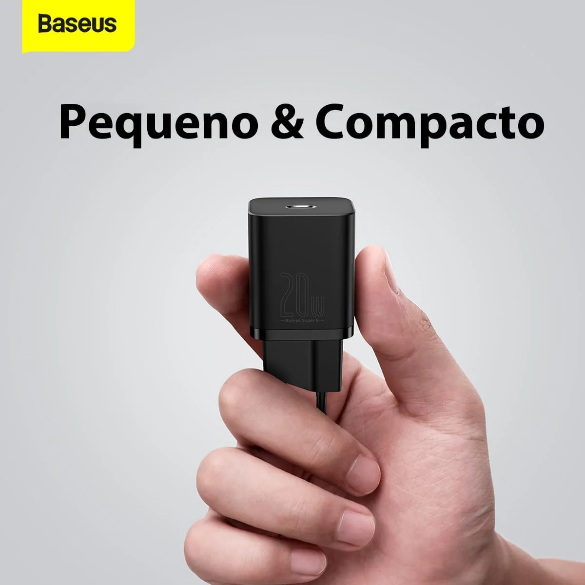 Carregador de Parede Tipo C Baseus Super Quick Charger 20W (Preto) — foto 6