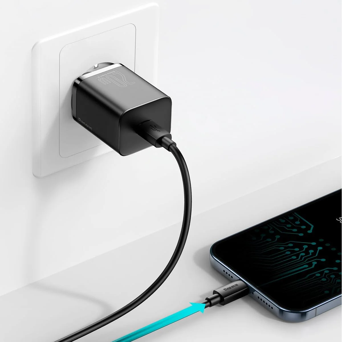 Carregador de Parede Tipo C Baseus Super Quick Charger 20W (Preto) — foto 2