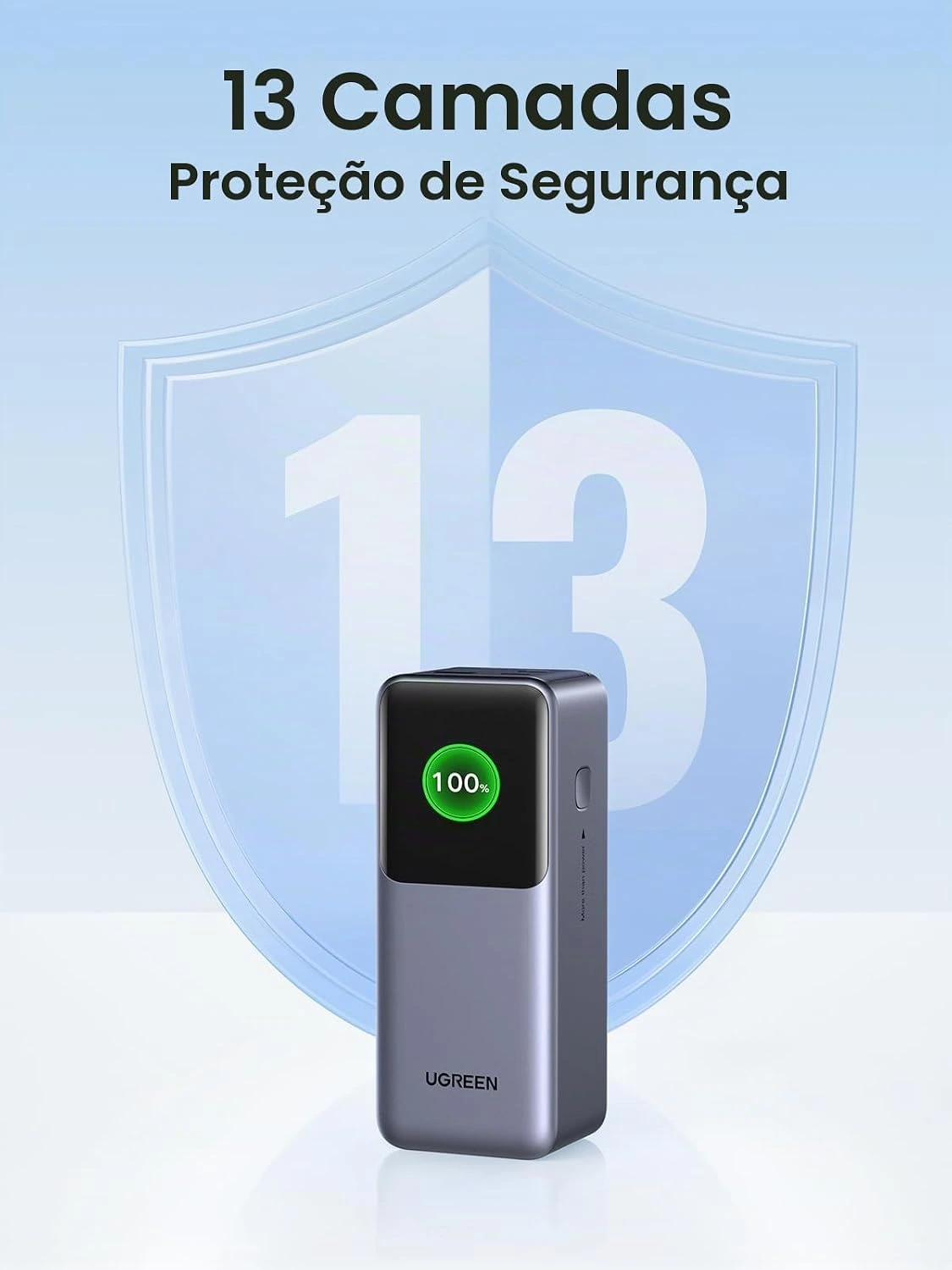 UGREEN Carregador portátil Nexode Power Bank de 130 W 20000 mAh, carregamento rápido, 3 portas, USB C, pacote com bateria de 72 Wh, tela inteligente TFT para MacBook, iPad, iPhone 16 Pro Max, Galaxy — foto 10
