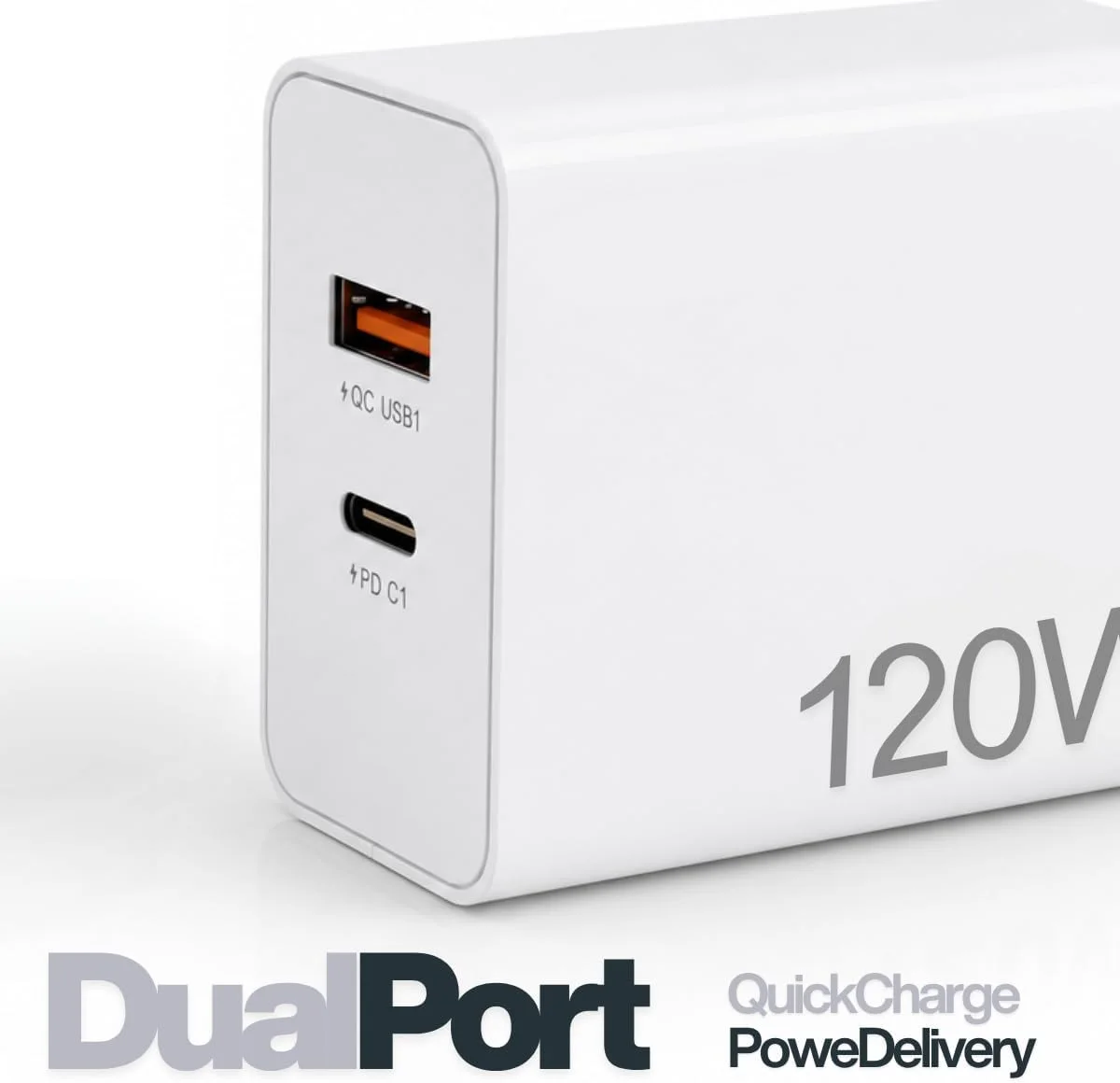 Carregador Super Turbo 120W Dual Port - USB-C Tipo-C e USB-A - Compatível com iPhones, Motorola, Xiaomi, Samsung e mais. Cabo USB-C. Ultra rápido Premium — foto 5