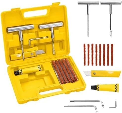 Kit Reparo de Pneu Sem Câmara 12 Peças com Maleta, Macarrão Vulcanizante, Escariador, Aplicador em T, Cola, Estilete, Kit Emergência para Carro, Moto, SUV, Caminhonete e Utilitários Premium — foto 7