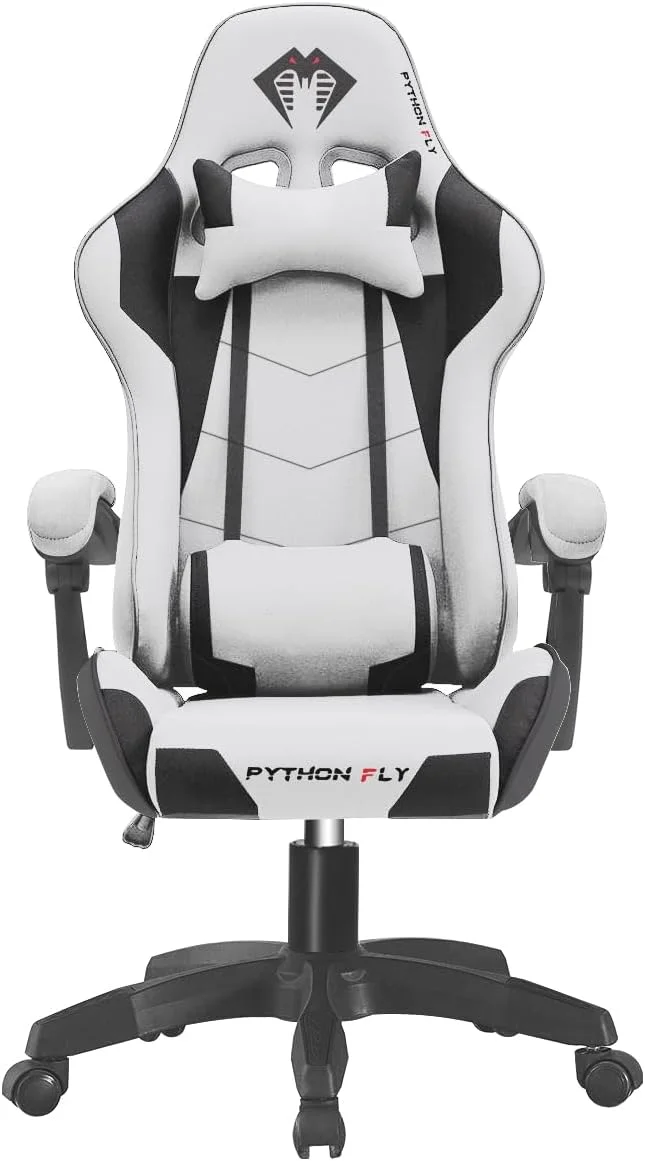 Cadeira Gamer Python Fly em tecido, respirável e ecológica, ângulo ajustável (Cinza Claro) — foto 3