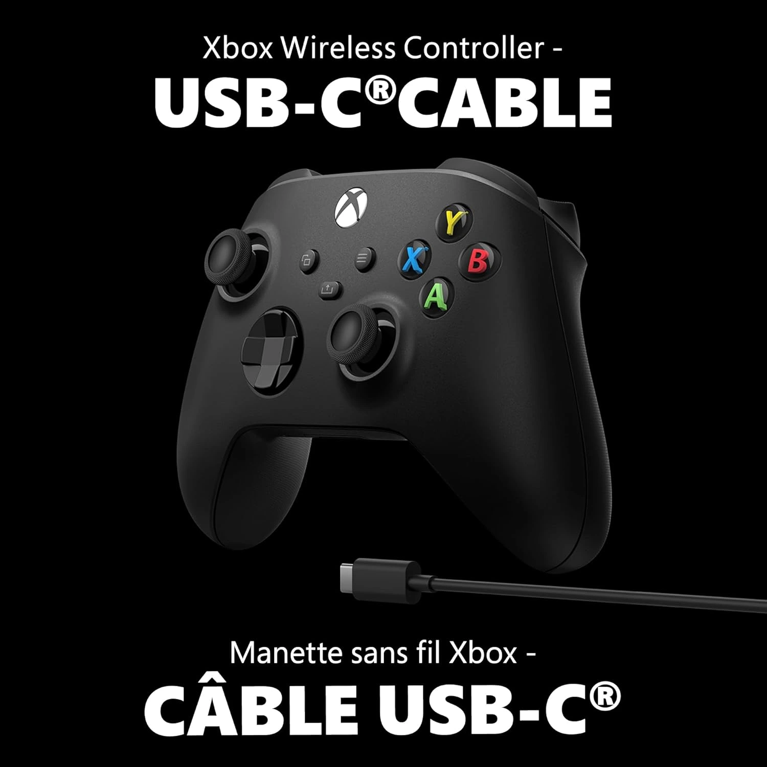 Controle Sem Fio Xbox com cabo Usb-C- Preto — foto 2
