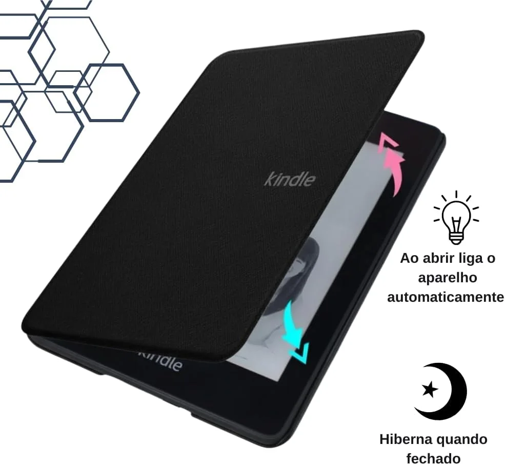 Capa Para Kindle 11ª Geração 2024 e 2022 (C2V2L3 e RS23CV) 6 Polegadas Sistema de Hibernação - Fechamento Magnético — foto 4