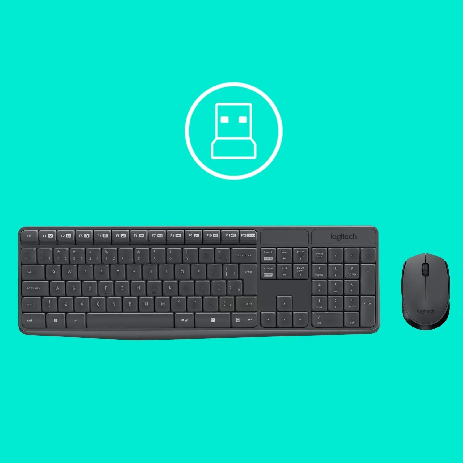 Combo Teclado e Mouse sem fio Logitech MK235 com Conexão USB, Pilhas Inclusas e Layout ABNT2 — foto 2