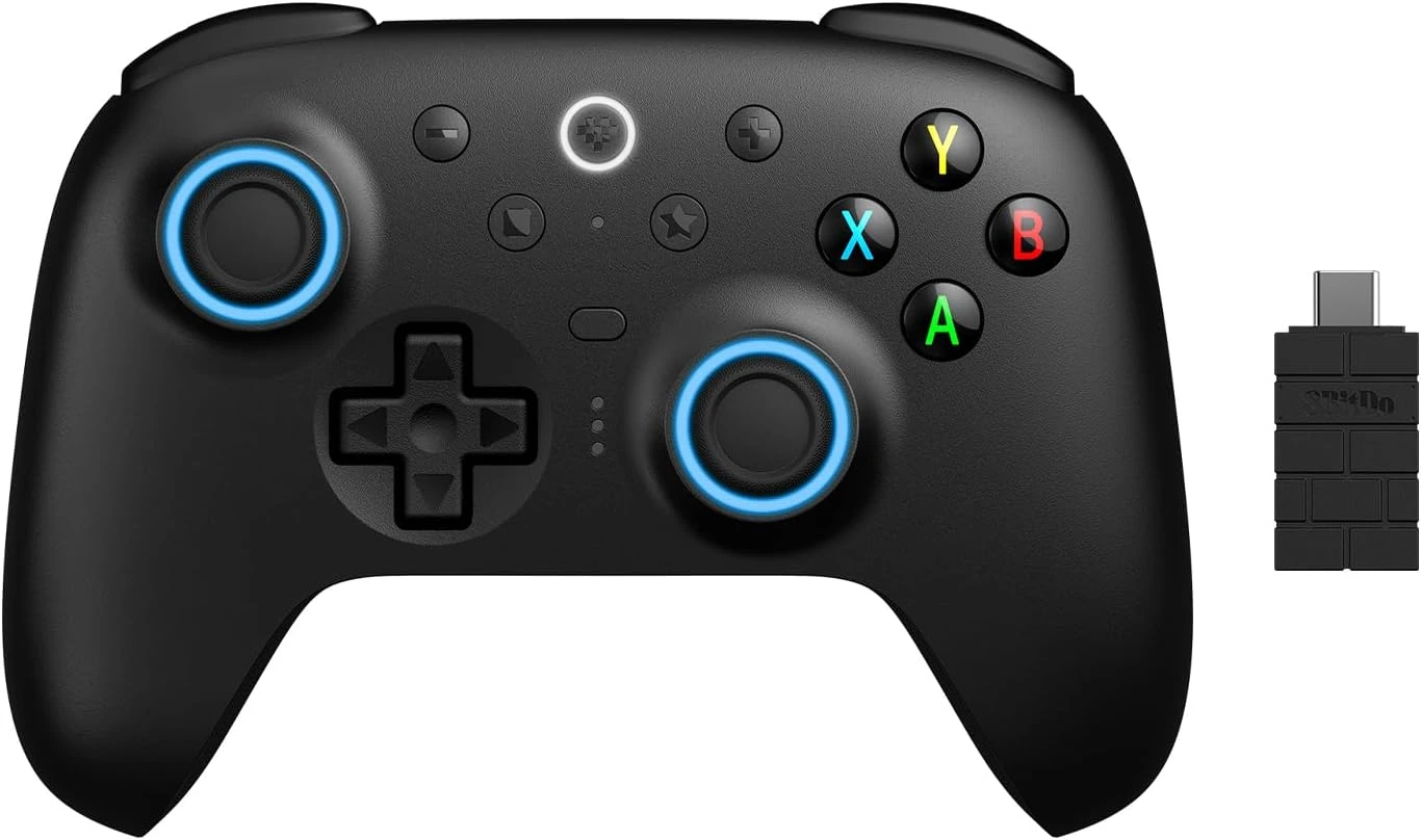 Controle sem fio 8BitDo Ultimate 2 para Windows e Android - joysticks TMR, Bluetooth e 2.4GHz, Preto — foto 2