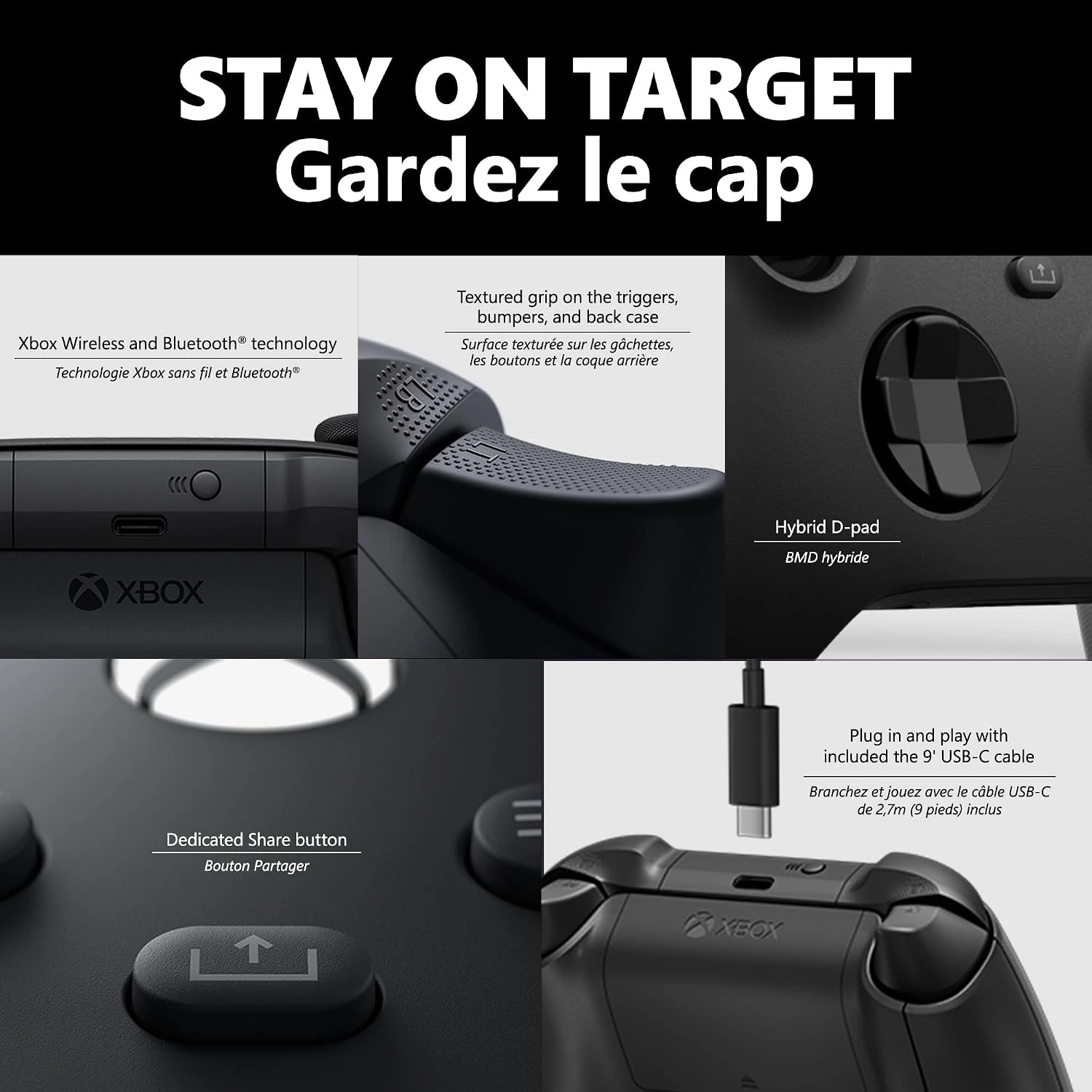 Controle Sem Fio Xbox com cabo Usb-C- Preto — foto 4