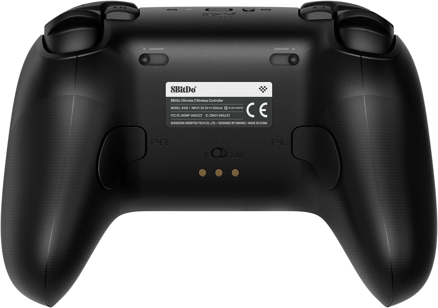 Controle sem fio 8BitDo Ultimate 2 para Windows e Android - joysticks TMR, Bluetooth e 2.4GHz, Preto — foto 3