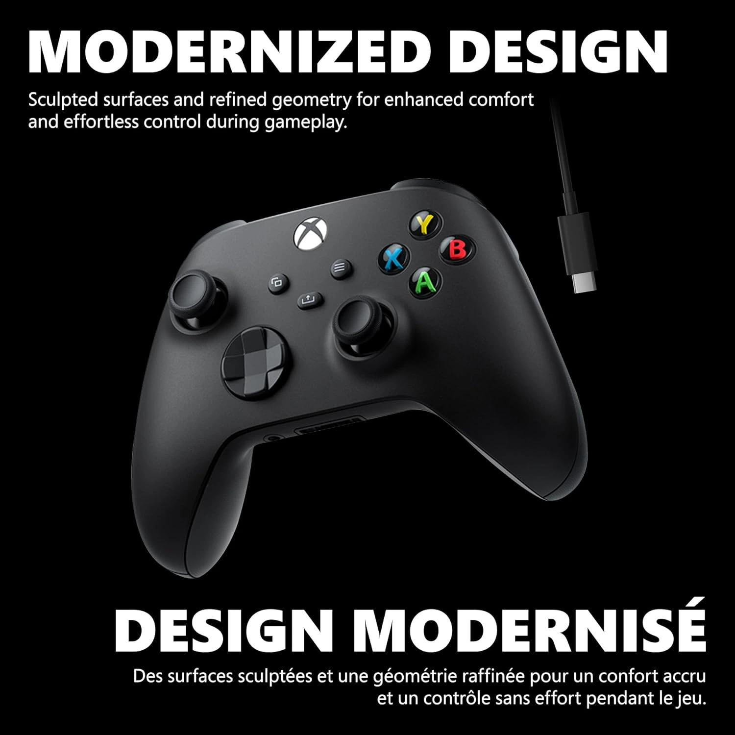 Controle Sem Fio Xbox com cabo Usb-C- Preto — foto 3