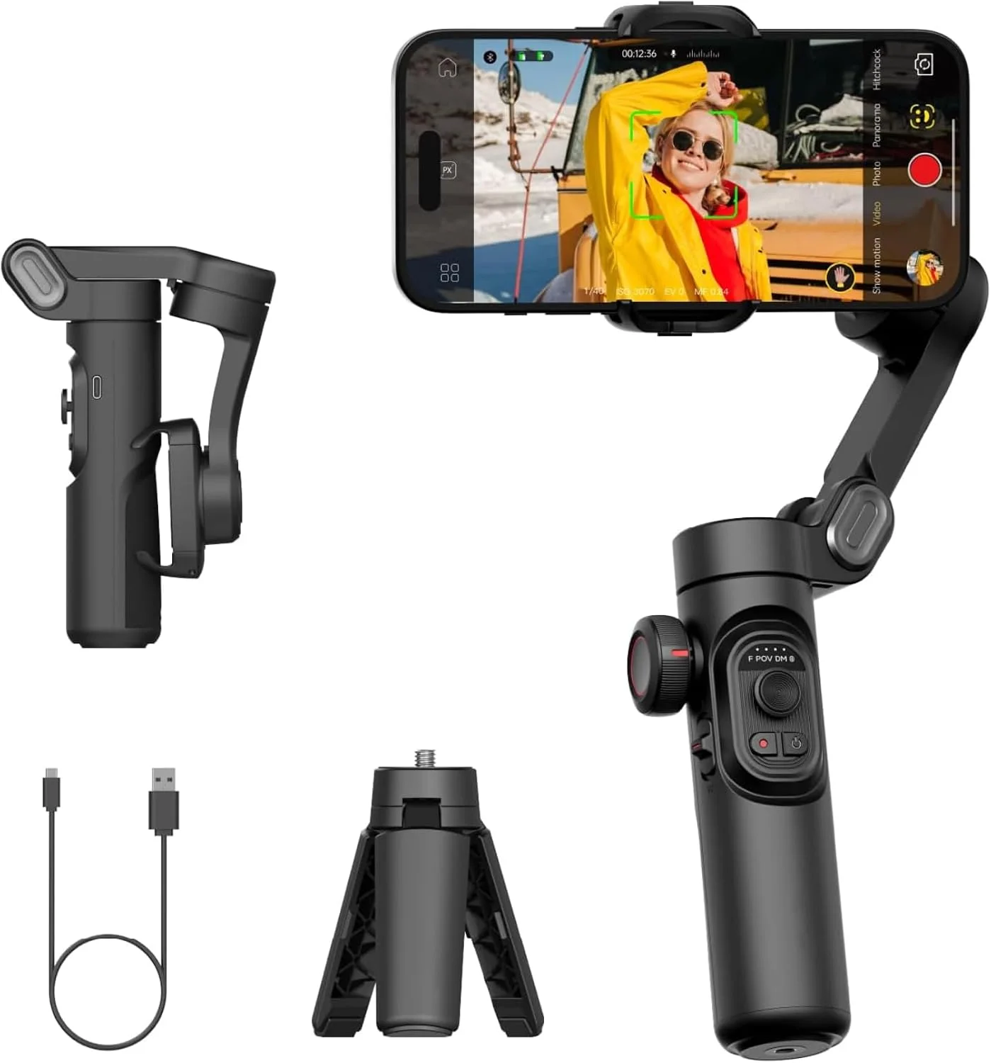 Estabilizador Celular Gimbal 3 Eixos Smart XE Profissional com Roda de Foco,Rastreamento