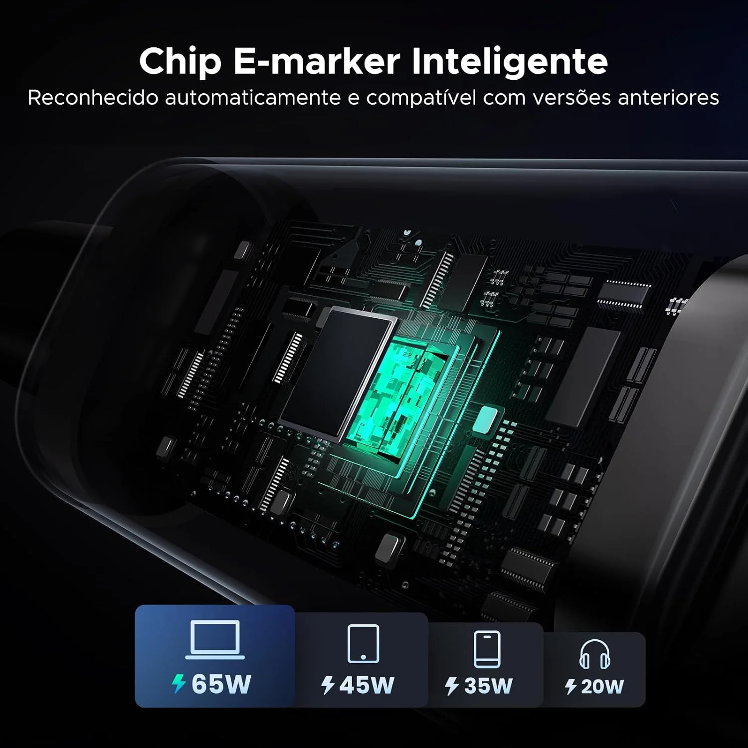 UGREEN Uno Cabo USB-C para USB-C Turbo 100W 2M com Tela — foto 6