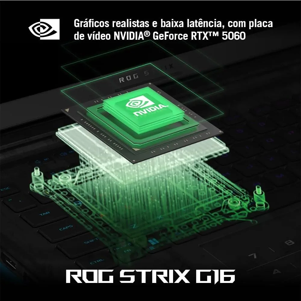 Notebook ASUS ROG Strix G16, Intel Core i9, RTX 5060, 16 GB, 512 GB SSD W11 Home, 16.0, Eclipse Gray - G615JMR-S5001W — foto 3