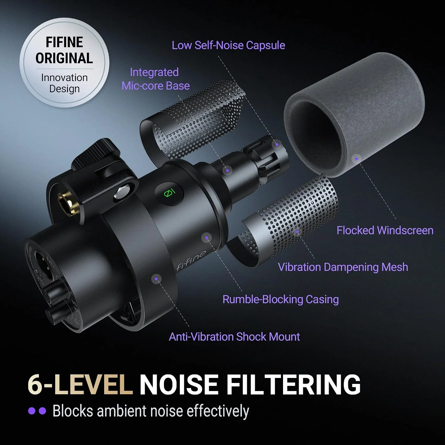 FIFINE K688 Microfone dinâmico para Streaming vocal,XLRUSB Mic para PC — foto 5